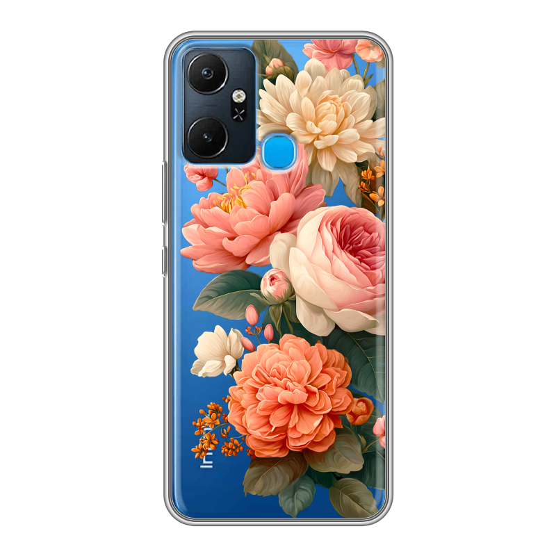 Силиконовый чехол на Infinix Smart 6 Plus с принтом цветы Силиконовый чехол на Infinix Smart 6 Plus с принтом цветы