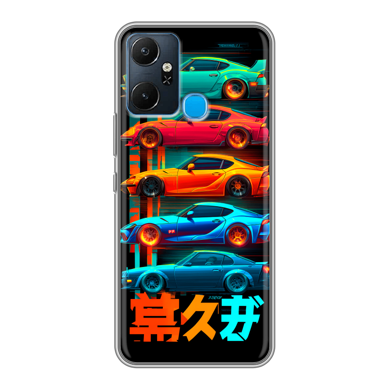 Силиконовый чехол на Infinix Smart 6 Plus с принтом машины тачки Силиконовый чехол на Infinix Smart 6 Plus с принтом машины тачки