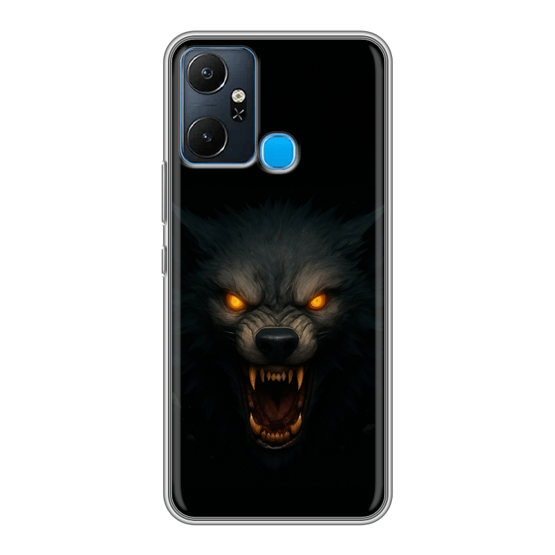Силиконовый чехол на Infinix Smart 6 Plus с принтом Волк Силиконовый чехол на Infinix Smart 6 Plus с принтом Волк