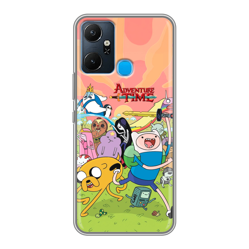 Силиконовый чехол на Infinix Smart 6 Plus с принтом Adventure time Время приключений Силиконовый чехол на Infinix Smart 6 Plus с принтом Adventure time Время приключений