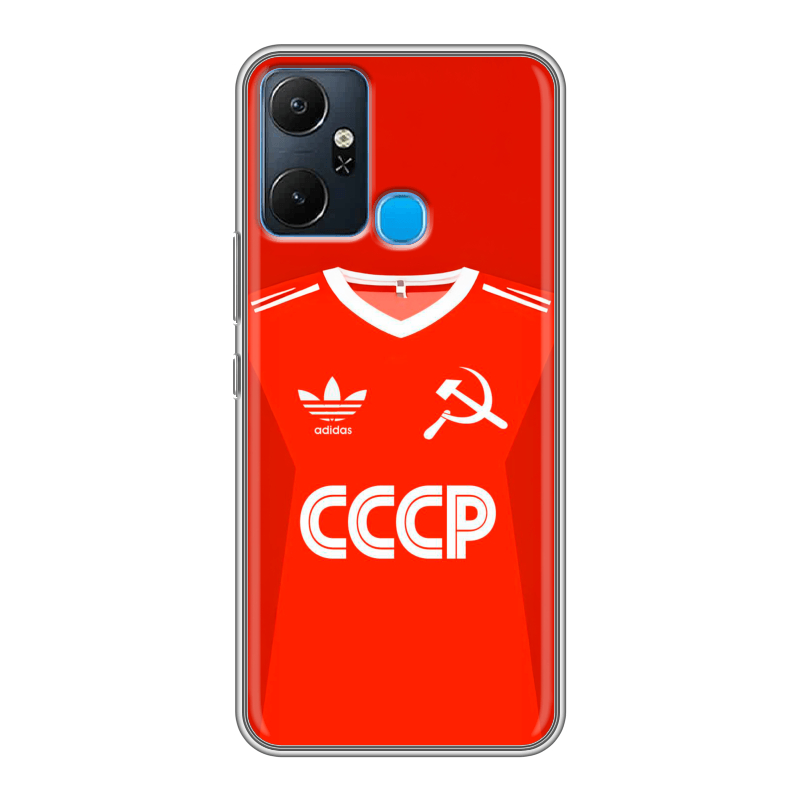 Силиконовый чехол на Infinix Smart 6 Plus с принтом Флаг Герб СССР Силиконовый чехол на Infinix Smart 6 Plus с принтом Флаг Герб СССР