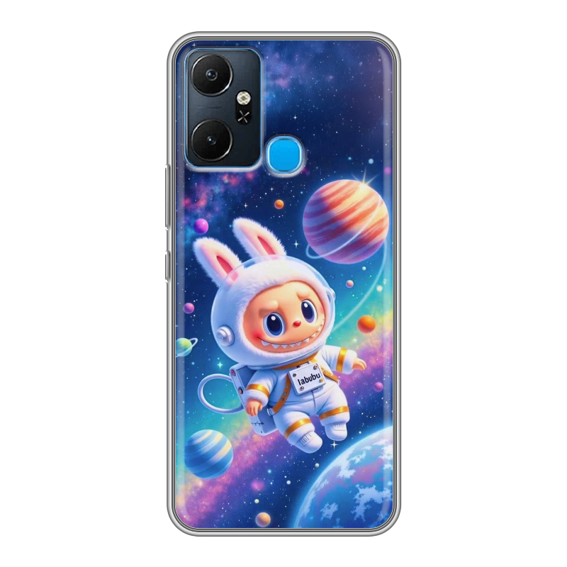 Силиконовый чехол на Infinix Smart 6 Plus с принтом Labubu Лабубу Силиконовый чехол на Infinix Smart 6 Plus с принтом Labubu Лабубу