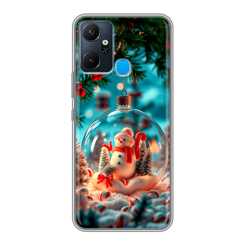 Силиконовый чехол на Infinix Smart 6 Plus с принтом Новый год Силиконовый чехол на Infinix Smart 6 Plus с принтом Новый год