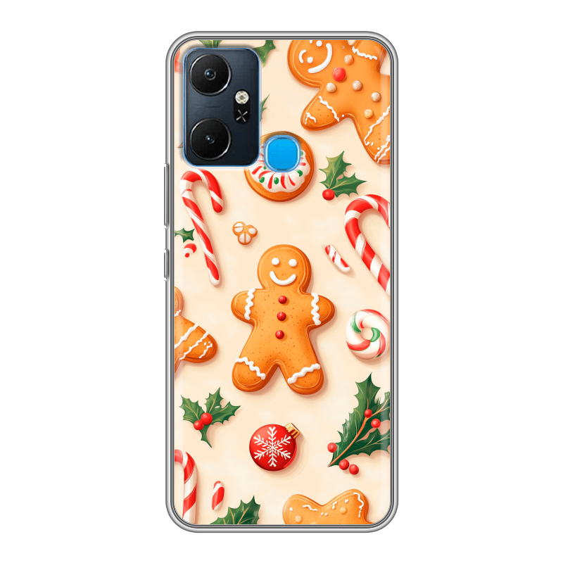 Силиконовый чехол на Infinix Smart 6 Plus с принтом Новый год Силиконовый чехол на Infinix Smart 6 Plus с принтом Новый год