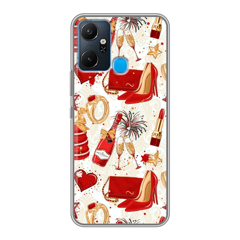 Силиконовый чехол на Infinix Smart 6 Plus с принтом Новый год Силиконовый чехол на Infinix Smart 6 Plus с принтом Новый год