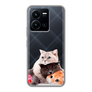 Силиконовый чехол на Vivo Y35 с принтом Кошки Силиконовый чехол на Vivo Y35 с принтом Кошки
