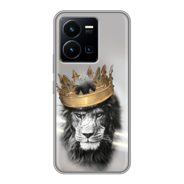 Силиконовый чехол на Vivo Y35 с принтом Лев с короной Силиконовый чехол на Vivo Y35 с принтом Лев с короной