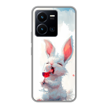 Силиконовый чехол на Vivo Y35 с принтом кролик зайчик