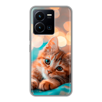 Силиконовый чехол на Vivo Y35 с принтом котик