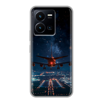 Силиконовый чехол на Vivo Y35 с принтом самолет