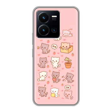 Силиконовый чехол на Vivo Y35 с принтом Hello Kitty Хелоу Кити