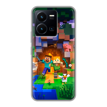 Силиконовый чехол на Vivo Y35 с принтом Майнкрафт Minecraft