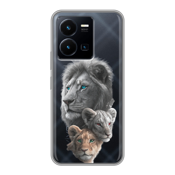 Силиконовый чехол на Vivo Y35 с принтом Львы Силиконовый чехол на Vivo Y35 с принтом Львы