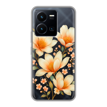 Силиконовый чехол на Vivo Y35 с принтом Цветы Силиконовый чехол на Vivo Y35 с принтом Цветы