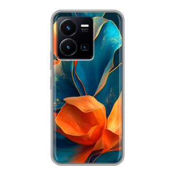 Силиконовый чехол на Vivo Y35 с принтом Цветы Силиконовый чехол на Vivo Y35 с принтом Цветы