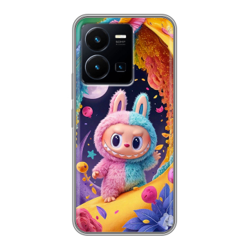 Силиконовый чехол на Vivo Y35 с принтом Labubu Лабубу