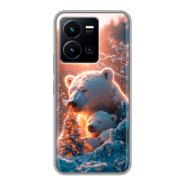 Силиконовый чехол на Vivo Y35 с принтом Новый год