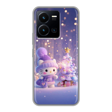 Силиконовый чехол на Vivo Y35 с принтом Новый год