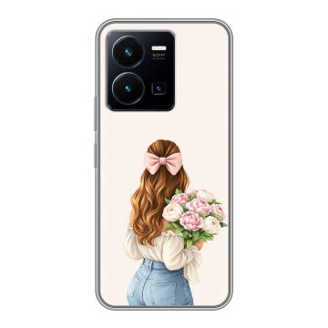 Силиконовый чехол на Vivo Y35 с принтом женский
