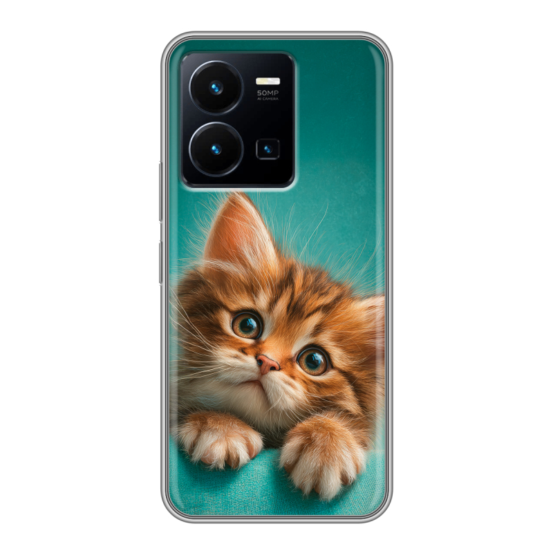 Силиконовый чехол на Vivo Y35 с принтом котенок Силиконовый чехол на Vivo Y35 с принтом котенок