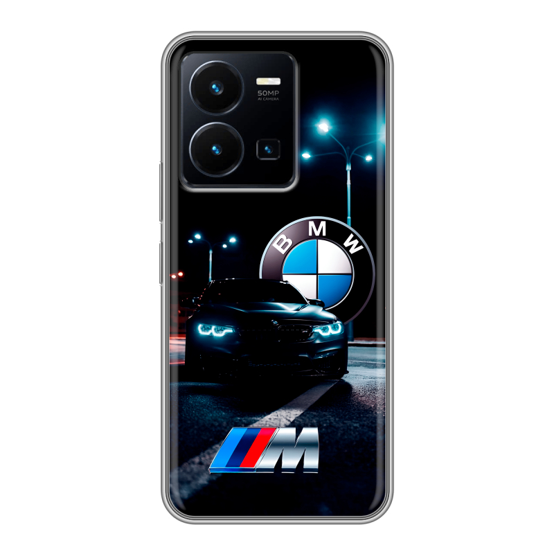 Силиконовый противоударный чехол на Vivo Y35 с принтом БМВ BMW Силиконовый противоударный чехол на Vivo Y35 с принтом БМВ BMW