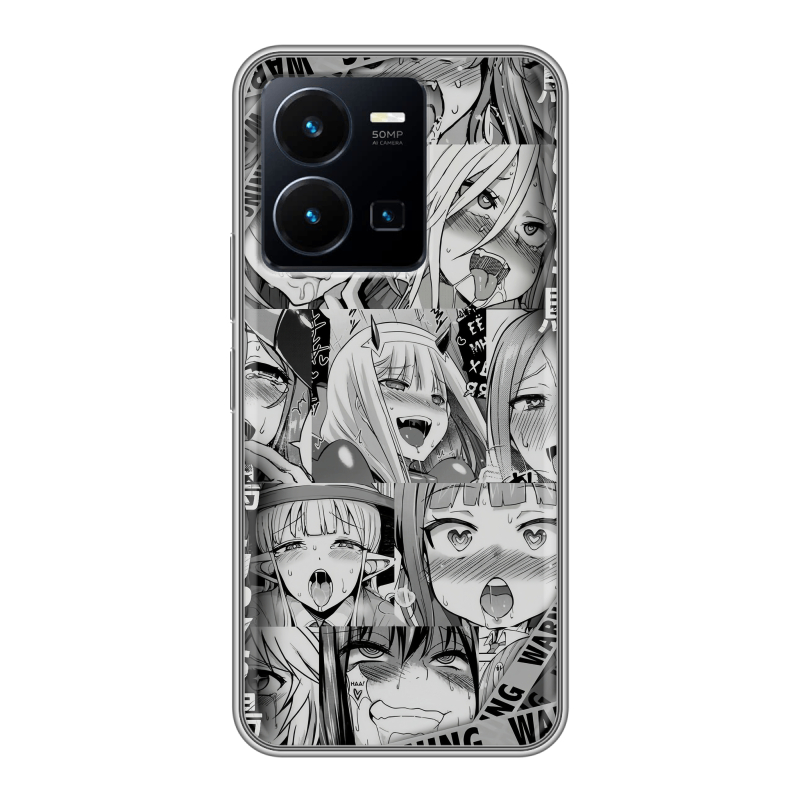 Силиконовый противоударный чехол на Vivo Y35 с принтом Ahegao Ахегао Аниме Силиконовый противоударный чехол на Vivo Y35 с принтом Ahegao Ахегао Аниме