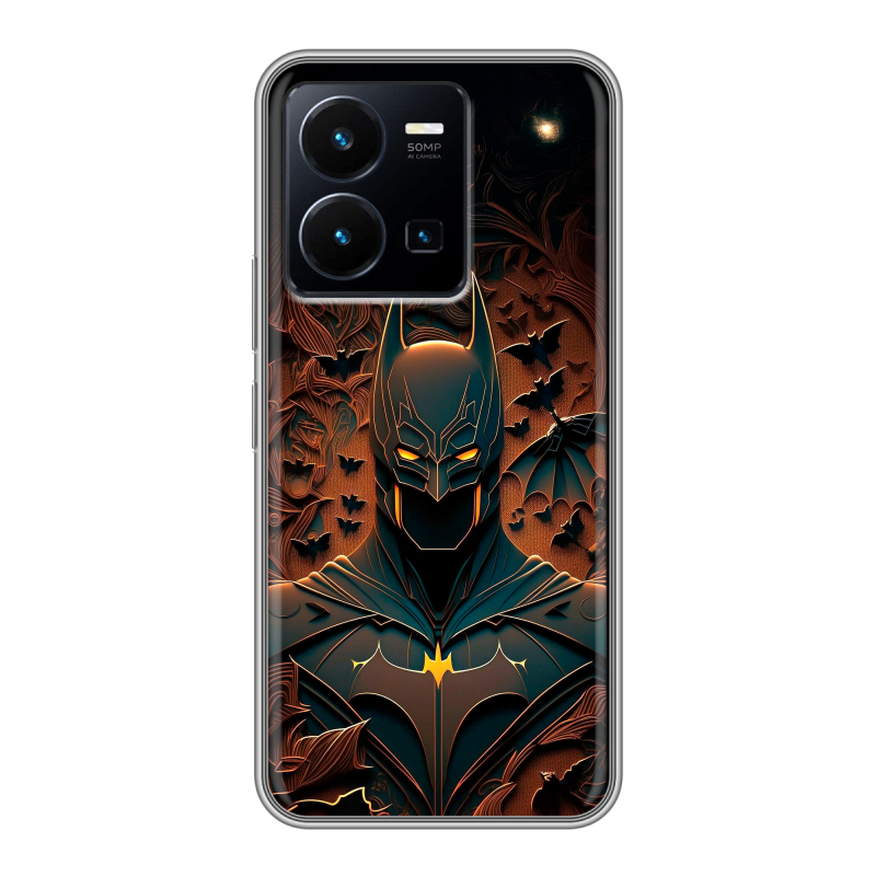 Силиконовый противоударный чехол на Vivo Y35 с принтом Batman Бэтмен Силиконовый противоударный чехол на Vivo Y35 с принтом Batman Бэтмен