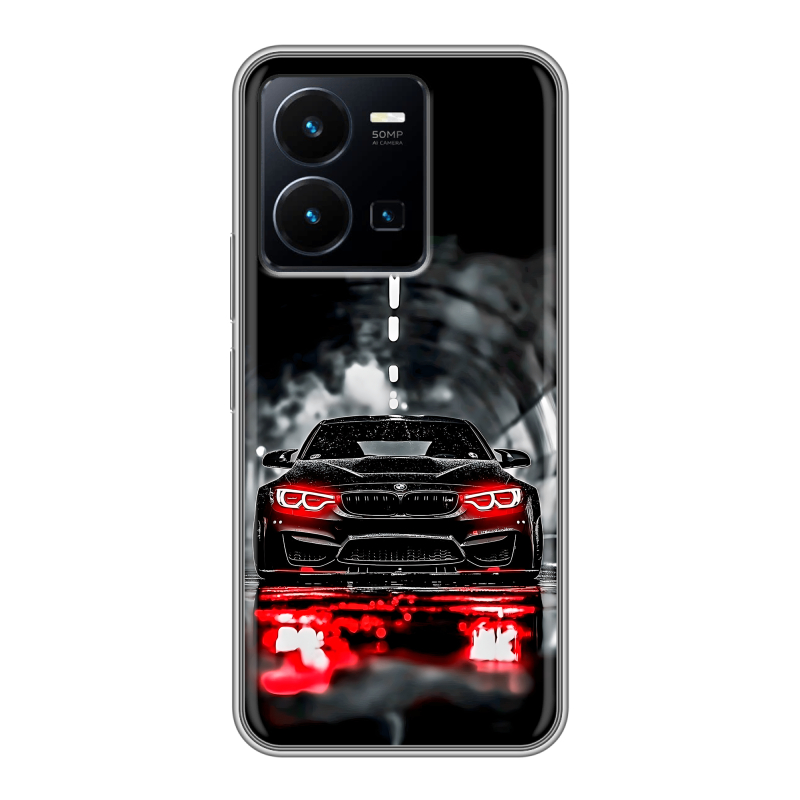 Силиконовый чехол на Vivo Y35 с принтом BMW БМВ Силиконовый чехол на Vivo Y35 с принтом BMW БМВ