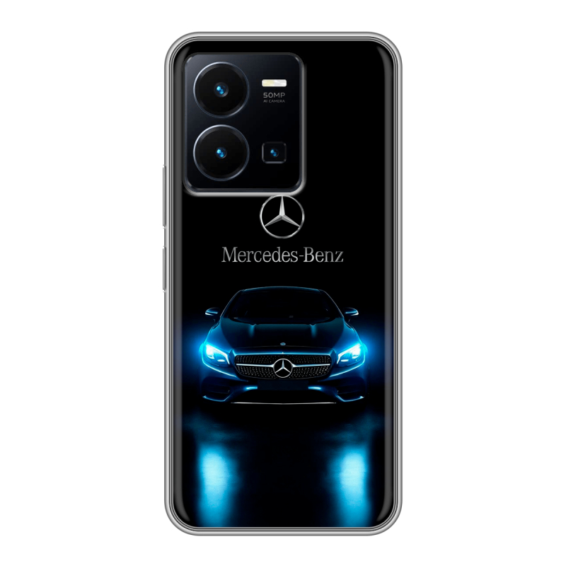 Силиконовый противоударный чехол на Vivo Y35 с принтом Mercedes Мерседес Силиконовый противоударный чехол на Vivo Y35 с принтом Mercedes Мерседес