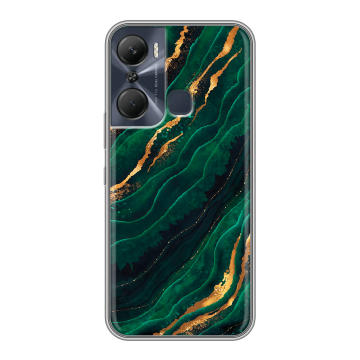 Силиконовый чехол на Infinix Hot 12 Pro с принтом Мрамор зеленое золото Силиконовый чехол на Infinix Hot 12 Pro с принтом Мрамор зеленое золото