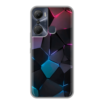 Силиконовый чехол на Infinix Hot 12 Pro с принтом Геометрия неона
