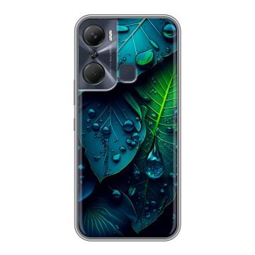 Силиконовый чехол на Infinix Hot 12 Pro с принтом Листья