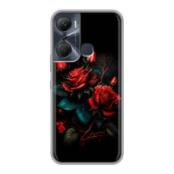 Силиконовый чехол на Infinix Hot 12 Pro с принтом Розы красные Силиконовый чехол на Infinix Hot 12 Pro с принтом Розы красные