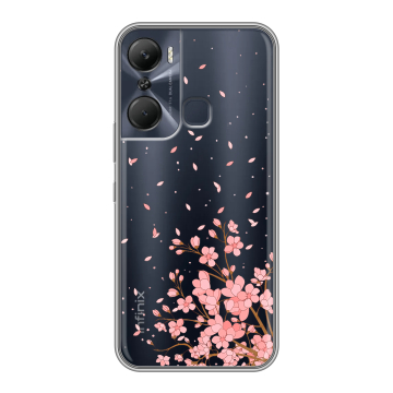 Силиконовый чехол на Infinix Hot 12 Pro с принтом Ветка сакуры Силиконовый чехол на Infinix Hot 12 Pro с принтом Ветка сакуры