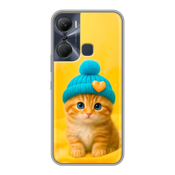 Силиконовый чехол на Infinix Hot 12 Pro с принтом Котенок в шапке Силиконовый чехол на Infinix Hot 12 Pro с принтом Котенок в шапке