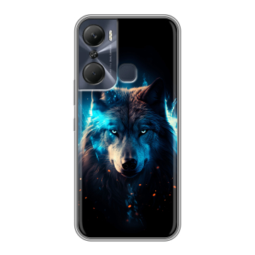 Силиконовый чехол на Infinix Hot 12 Pro с принтом Волк ночной Силиконовый чехол на Infinix Hot 12 Pro с принтом Волк ночной
