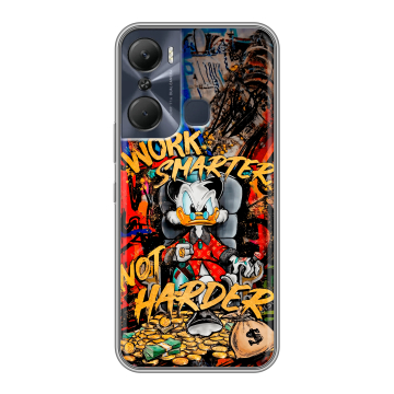 Силиконовый чехол на Infinix Hot 12 Pro с принтом Дональд Дак Деньги Силиконовый чехол на Infinix Hot 12 Pro с принтом Дональд Дак Деньги