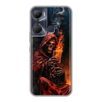 Силиконовый чехол на Infinix Hot 12 Pro с принтом Скелет и карты Силиконовый чехол на Infinix Hot 12 Pro с принтом Скелет и карты