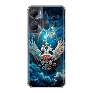 Силиконовый чехол на Infinix Hot 12 Pro с принтом Герб флаг России Силиконовый чехол на Infinix Hot 12 Pro с принтом Герб флаг России