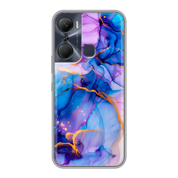 Силиконовый чехол на Infinix Hot 12 Pro с принтом синий мрамор Силиконовый чехол на Infinix Hot 12 Pro с принтом синий мрамор
