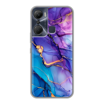 Силиконовый чехол на Infinix Hot 12 Pro с принтом синий мрамор Силиконовый чехол на Infinix Hot 12 Pro с принтом синий мрамор