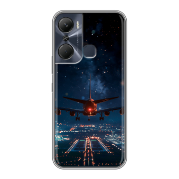 Силиконовый чехол на Infinix Hot 12 Pro с принтом самолет Силиконовый чехол на Infinix Hot 12 Pro с принтом самолет