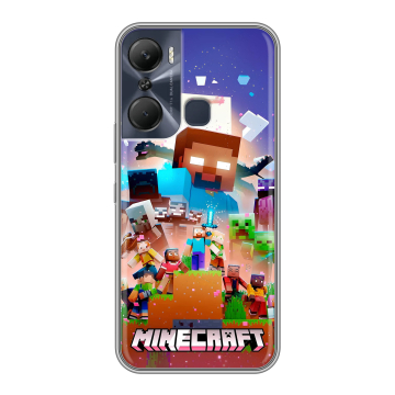 Силиконовый чехол на Infinix Hot 12 Pro с принтом Майнкрафт Minecraft