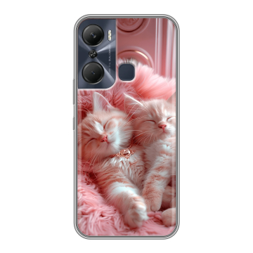 Силиконовый чехол на Infinix Hot 12 Pro с принтом котята котики