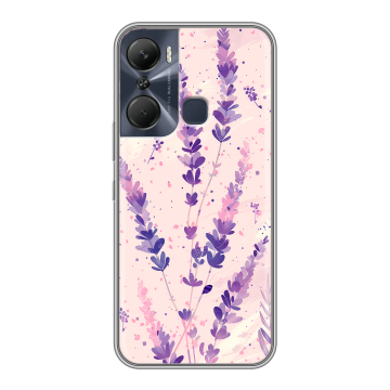 Силиконовый чехол на Infinix Hot 12 Pro с принтом цветы лаванда Силиконовый чехол на Infinix Hot 12 Pro с принтом цветы лаванда