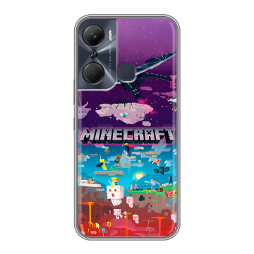 Силиконовый чехол на Infinix Hot 12 Pro с принтом Майнкрафт Minecraft Силиконовый чехол на Infinix Hot 12 Pro с принтом Майнкрафт Minecraft