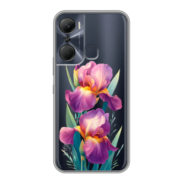 Силиконовый чехол на Infinix Hot 12 Pro с принтом Цветы орхидеи
