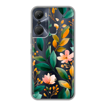Силиконовый чехол на Infinix Hot 12 Pro с принтом Цветы паттерн