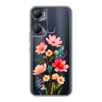 Силиконовый чехол на Infinix Hot 12 Pro с принтом Цветы