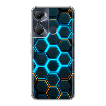 Силиконовый чехол на Infinix Hot 12 Pro с принтом Неоновые соты